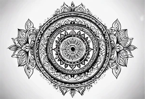 Mandala tattoo with music notes tattoo idea