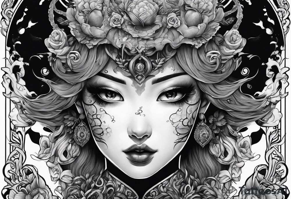 Beautiful body horror tattoo idea