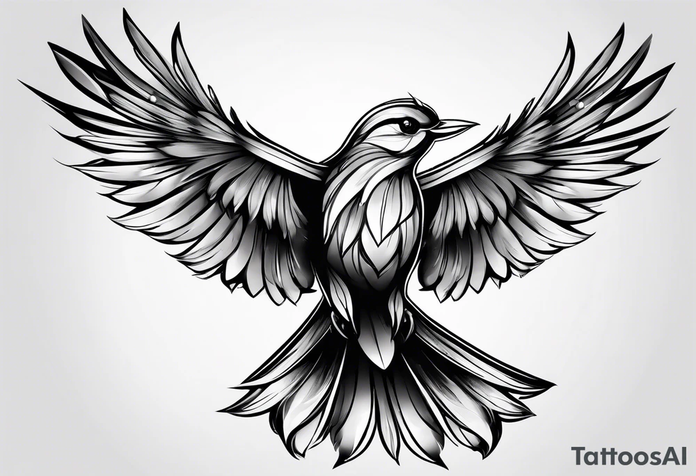 small bird few detail as possible tattoo idea