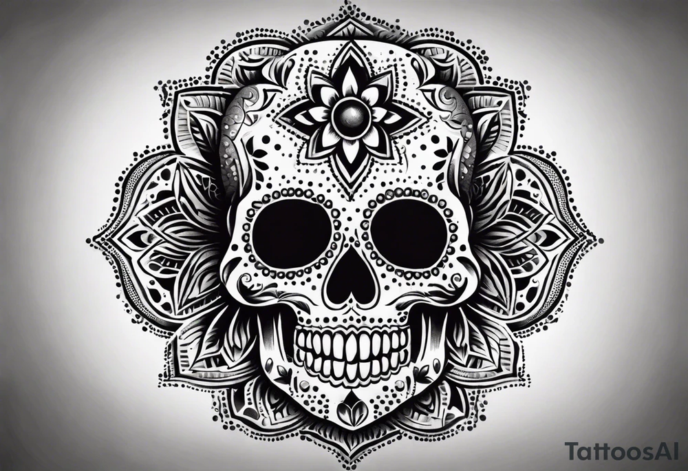 mexican skull tattoo idea