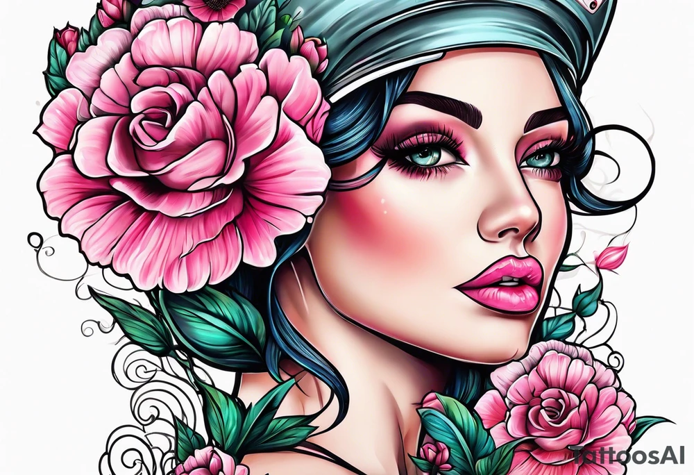 Flowers
Pink
Nurse tattoo idea