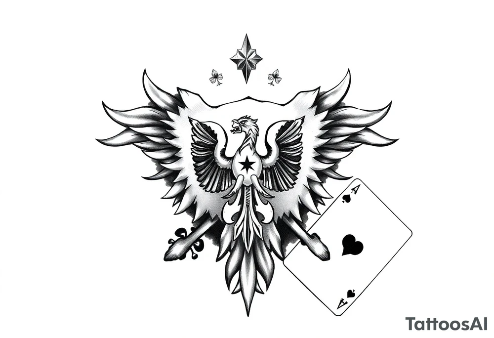 Poland symbol and poker cards Add casino money to it. tattoo idea