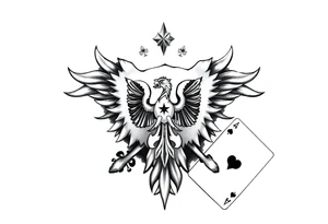 Poland symbol and poker cards Add casino money to it. tattoo idea