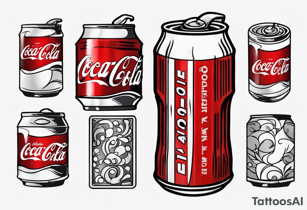 American traditional tattoo of Coca Cola can tattoo idea