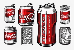 American traditional tattoo of Coca Cola can tattoo idea