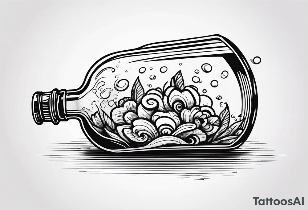letter in the bottle tattoo idea