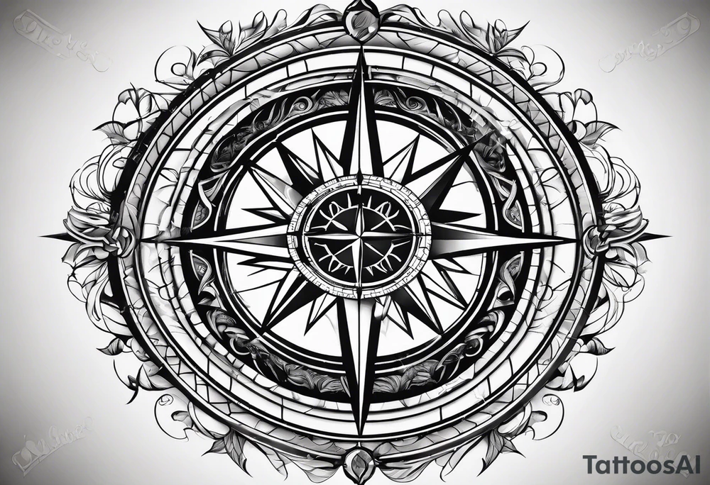 make a compass rose tattoo idea