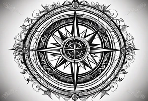 make a compass rose tattoo idea