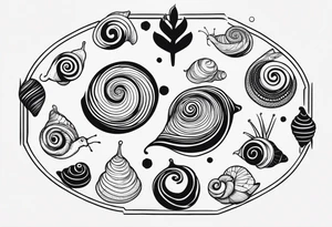 Variety of snails flash sheet tattoo idea