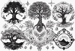 POV under a tree tattoo idea