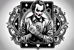 The playing cards 2, 3, and the joker with a prison shank tattoo idea