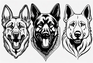 Side profile snarling German shepherd tattoo idea