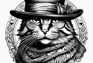 cat with a hat tattoo idea