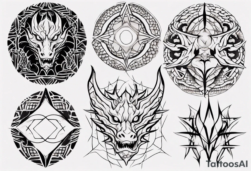 Dragon skin symmetrical tattoo idea