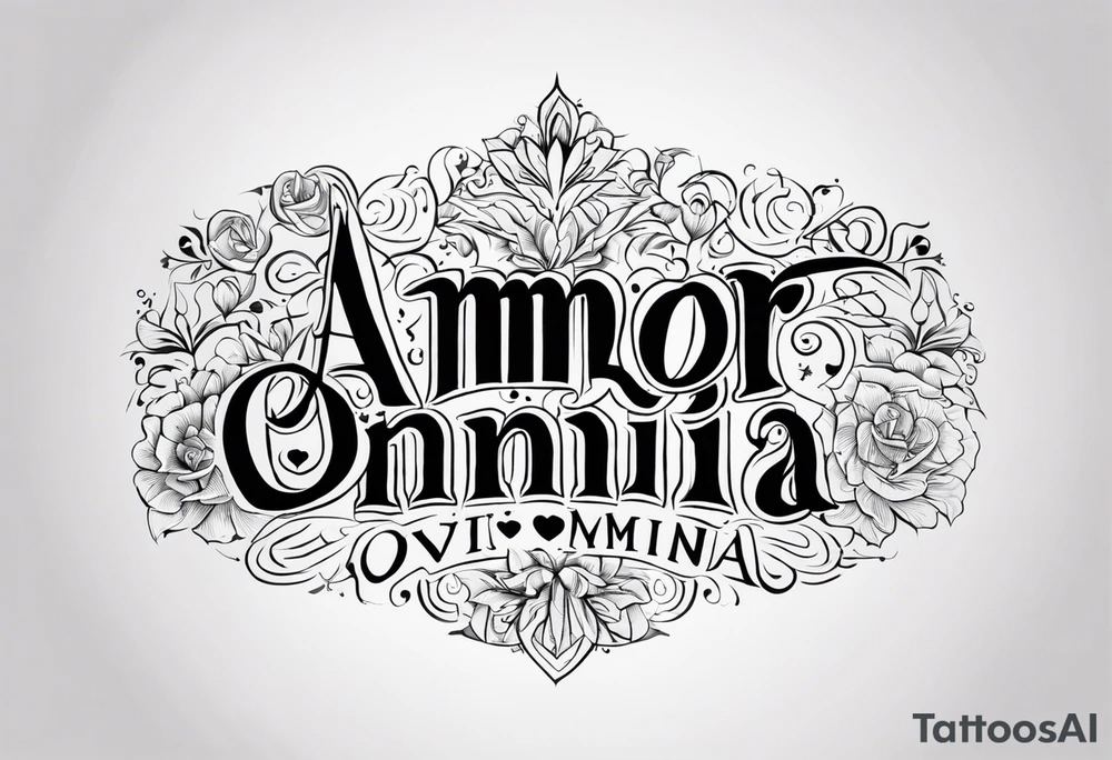 words: amor vincit omnia tattoo idea