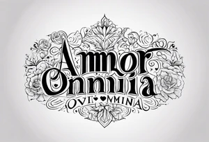 words: amor vincit omnia tattoo idea