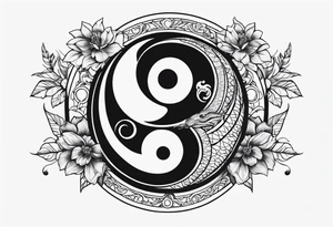 Ying yang tattoo with ouroboros snake tattoo idea