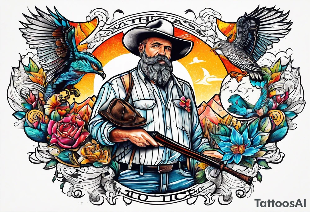 Father baseball hunting tattoo idea
