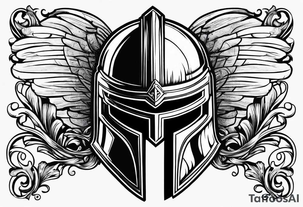 If you’re going thru hell keep going text wrapped around a spartan helmet. tattoo idea