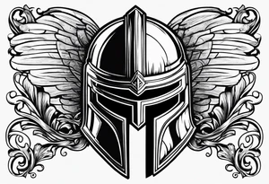If you’re going thru hell keep going text wrapped around a spartan helmet. tattoo idea