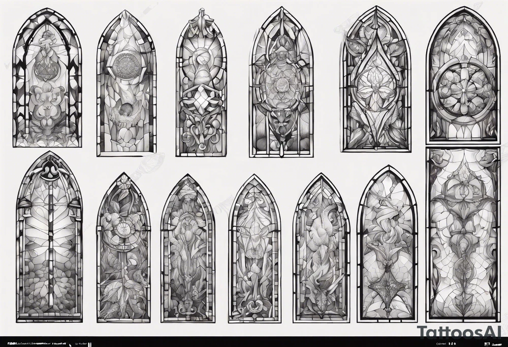 Stained glass window tattoo idea