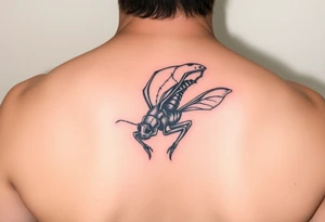 alien eating a bug tattoo idea