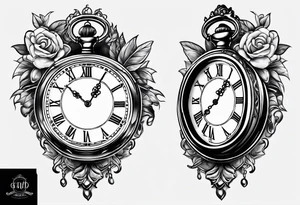 pocket watch chain tattoo idea