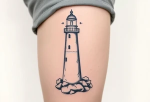 Simple lighthouse with pops tattoo idea