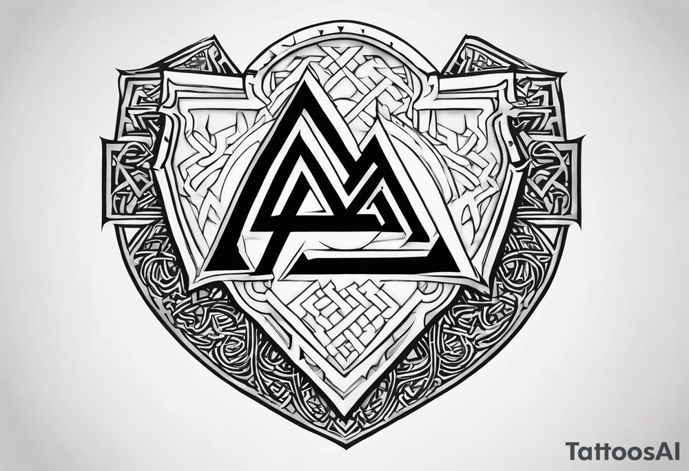 Valhalla shield valknut sword tattoo idea