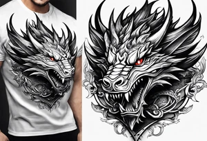 Valhalla sword dragon head tattoo idea