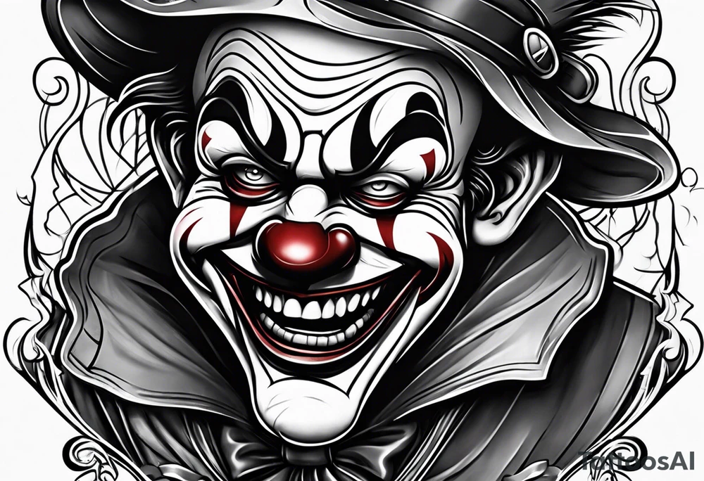 Crying clown tattoo idea