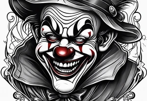 Crying clown tattoo idea