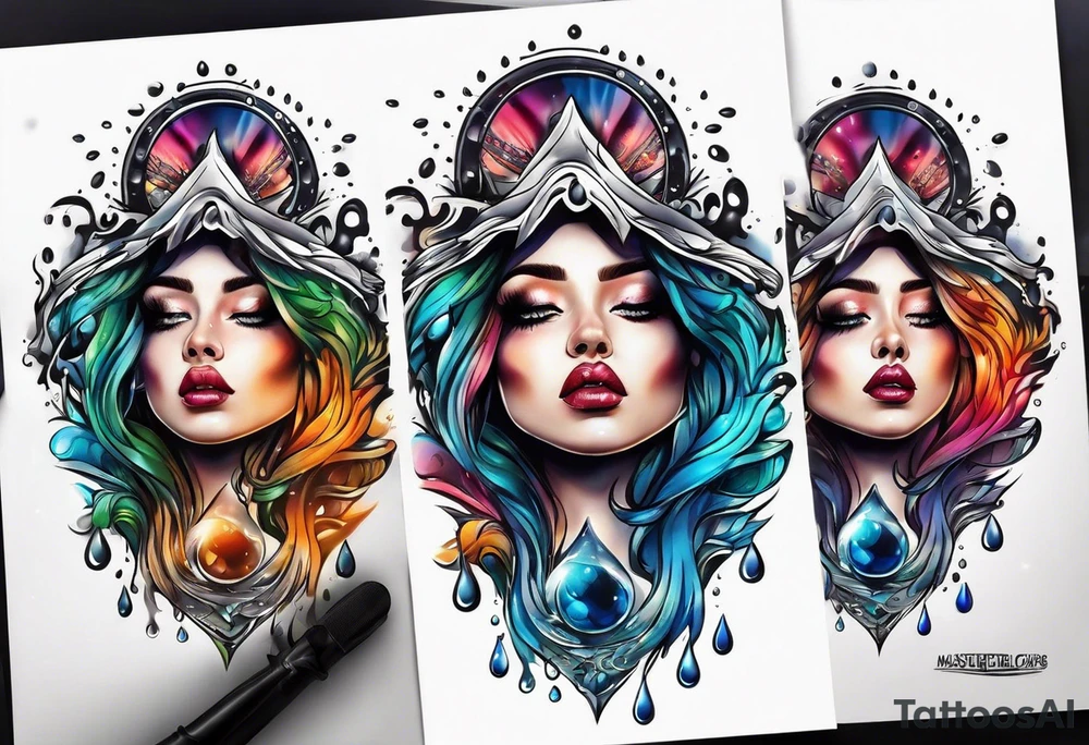 Water drops tattoo idea