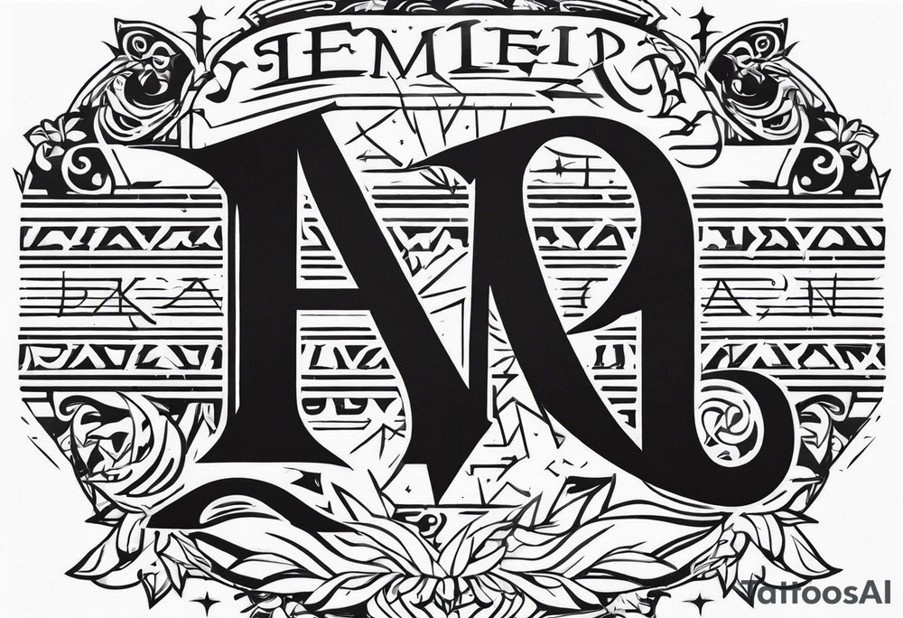 Font, bamboo, American letters tattoo idea