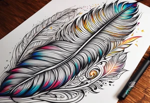 Phoenix feather with lumos written in cursive tattoo idea