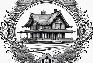 house with the earth inside tattoo idea