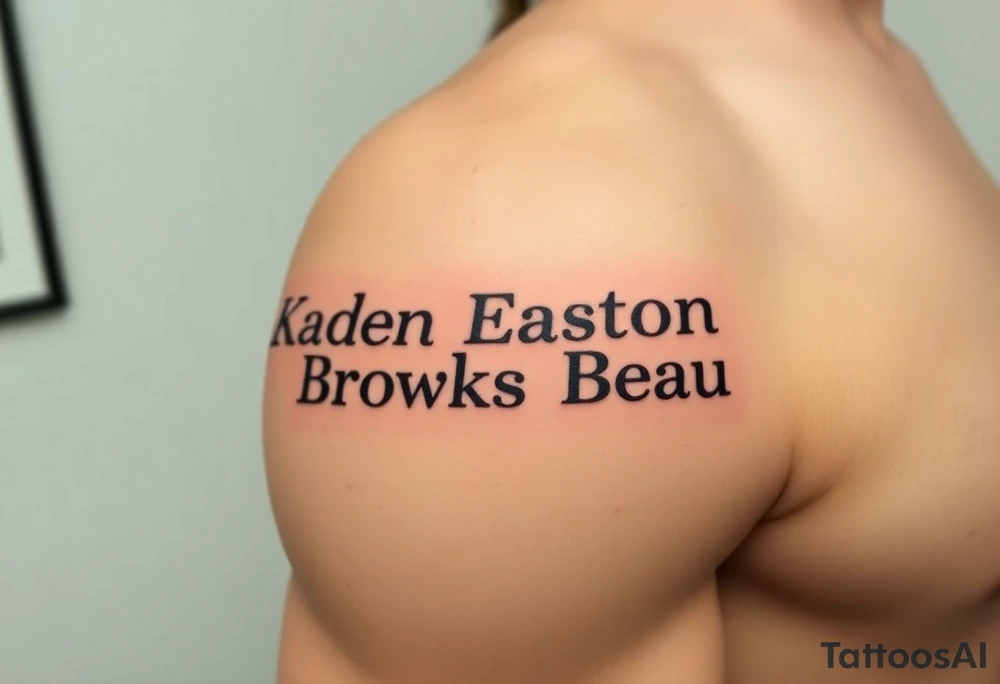 Kaden Easton Brooks Beau made into a crossword puzzle tattoo idea