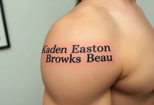 Kaden Easton Brooks Beau made into a crossword puzzle tattoo idea