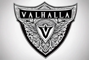 Valhalla sheild sword tattoo idea