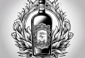 Flaming rag in whiskey bottle tattoo idea