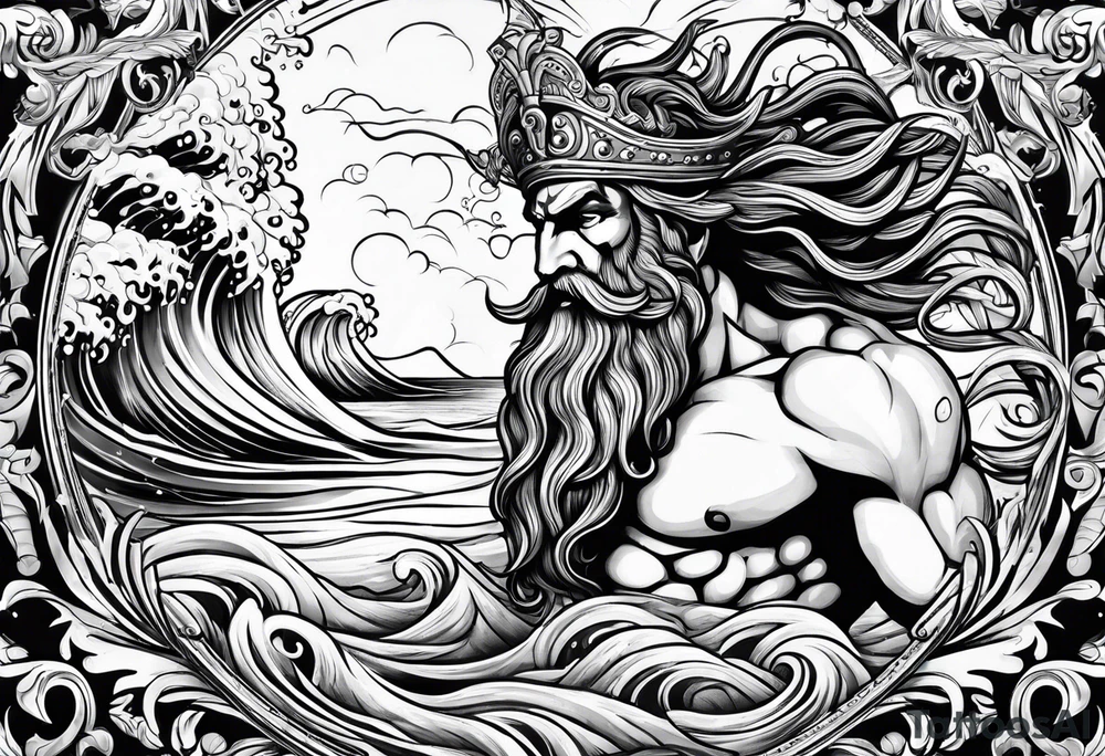 Poseidon mit umhang tattoo idea