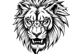 Powerful lion determined tattoo idea