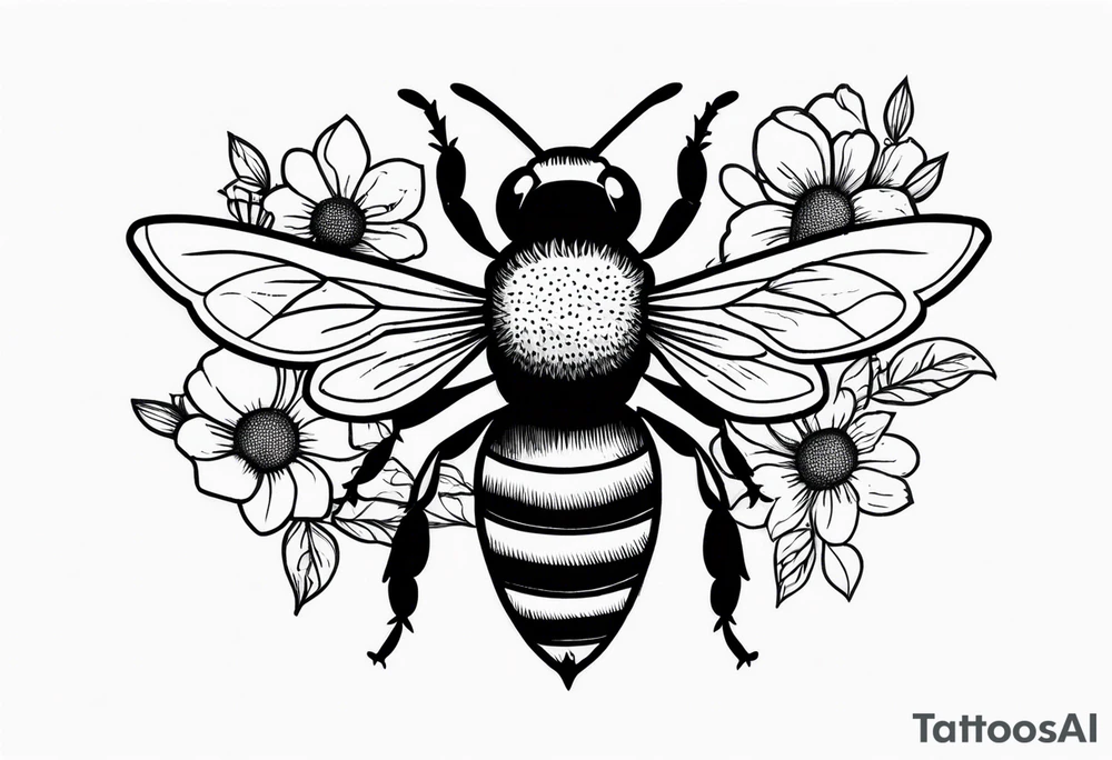 Bees and flowers tattoo idea