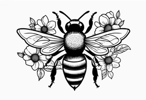 Bees and flowers tattoo idea