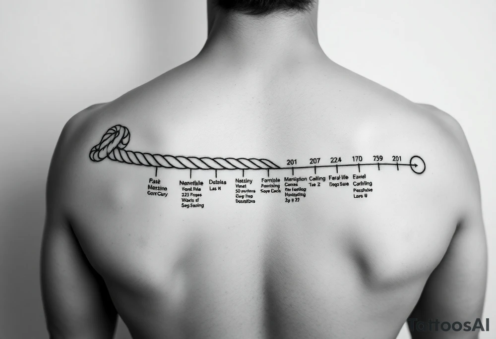 Rope timeline band life events after meeting my wife tattoo idea