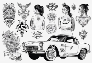 Girl working on a car tattoo idea