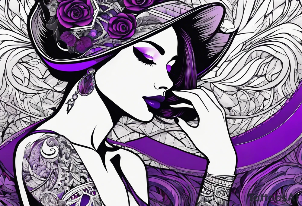 lines around wrist, abstract, black and purple, covered from wrist to forearm, fully covered, no borders, blackwork, no people tattoo idea