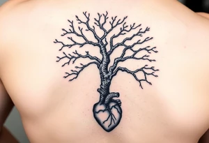 Thicker DNATREE trunk with roots for family tree
Add anatomical heart in bottom tattoo idea