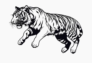 tiger jumping tattoo idea