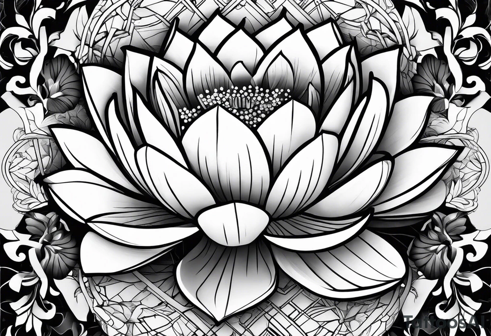 Lotus flower half sleeve tattoo idea
